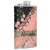 Classy Pink Coral und Black Sinti und Roma Scarf Flachmann (Rechts)