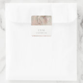 CLASSY PINK DUSKY ROSE GOLD AGATE MONOGRAM WEDD QUADRATISCHER AUFKLEBER (Tasche)