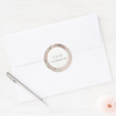 CLASSY PINK DUSKY ROSE GOLD AGATE MONOGRAM WEDD RUNDER AUFKLEBER (Umschlag)
