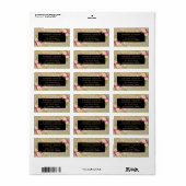 Classy Pink Floral Gold Glitzer Sparkling Hochzeit Adressaufkleber (Vorne)