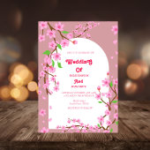CLASSY PINK FLORAL WEDD EINLADUNG