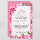 Classy Pink Floral Wedding - Menü (Vorne/Hinten)