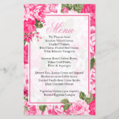 Classy Pink Floral Wedding - Menü (Vorderseite)