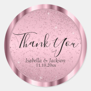 Classy Pink Glitzer Runder Aufkleber