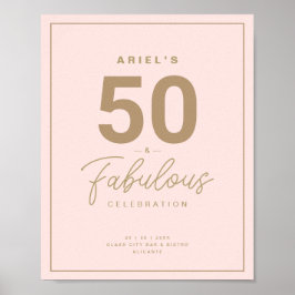 Classy Pink & Gold 50 & fabelhafte Geburtstagspart Poster
