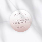 Classy Pink Gradient Bridal Shower Runder Aufkleber