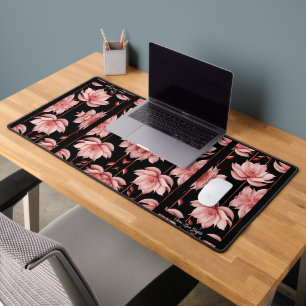 Classy Pink Lotus Desk Mat Schreibtischunterlage