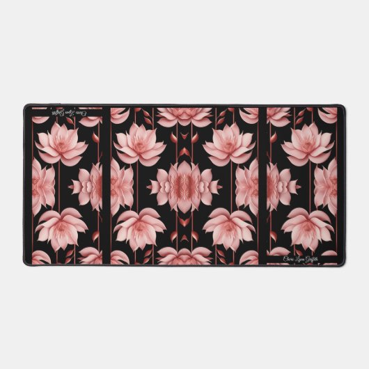 Classy Pink Lotus Desk Mat Schreibtischunterlage (Vorderseite)