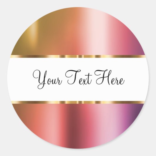 Classy Pink Rose Gold Custom Aufkleber Labels (Vorderseite)