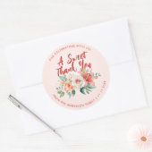 Classy Pink Roses Orchid Blume Vielen Dank Runder Aufkleber (Umschlag)