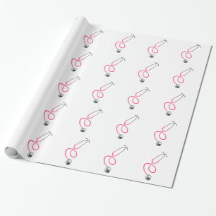 Classy Pink Stethoscope Medical Theme Geschenkpapier
