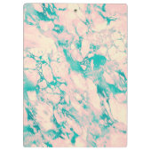 Classy Pink und Blauer Marmor Klemmbrett (Rückseite)