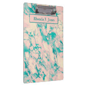 Classy Pink und Blauer Marmor Klemmbrett (Rechts)