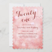 Classy Pink und Gold Geburtstagsparty Einladung (Vorderseite)