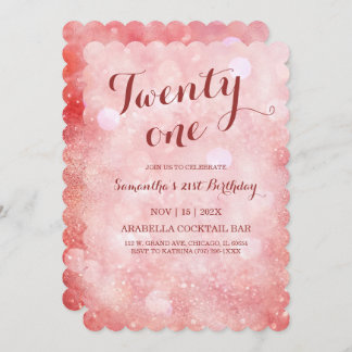 Classy Pink und Gold Geburtstagsparty Einladung