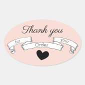 Classy Pink Vielen Dank für Ihre Bestellung Band H Ovaler Aufkleber (Vorderseite)