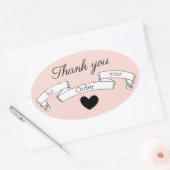 Classy Pink Vielen Dank für Ihre Bestellung Band H Ovaler Aufkleber (Umschlag)