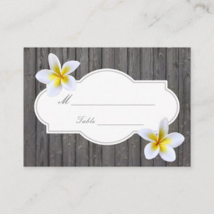 Classy Plumeria Blume Beach Wedding Platzkarte