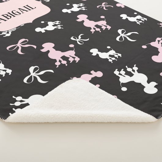 Classy Poodles Pink und Black Theme Sherpadecke (3/4)