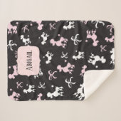 Classy Poodles Pink und Black Theme Sherpadecke (Vorderseite (Horizontal))