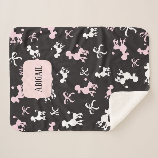 Classy Poodles Pink und Black Theme Sherpadecke (Vorderseite (Horizontal))
