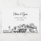 Classy Portland Gastgeschenk Hochzeit Custom Mini Schaumweinetikett (Einzelnes Label)