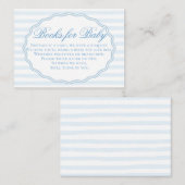 Classy Preppy Blue White Stripes Books for Baby Begleitkarte (Vorne/Hinten)