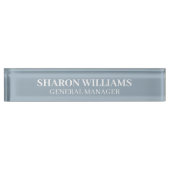 Classy Professional Dusty Blue Office Title Desk Namensplakette (Vorderseite)