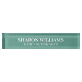 Classy Professional Teal Green Office Title Desk Namensplakette (Vorderseite)