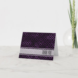Classy Purple, Black, and Gold Dankeskarte