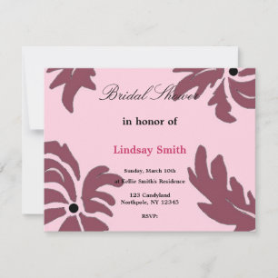 Classy Raspberry Floral Bridal Dusche Einladung