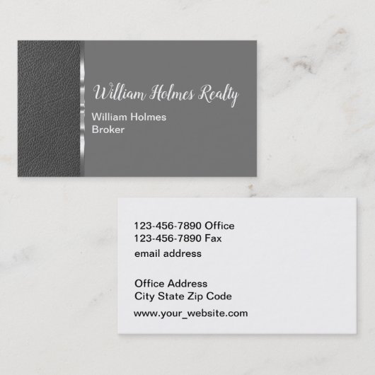 Classy Real Anwesen Broker Business Cards Visitenkarte (Vorne/Hinten)