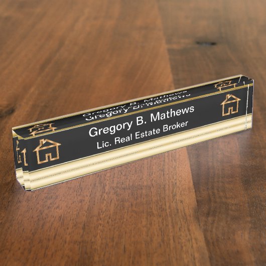 Classy Real Anwesen Broker Desk Name Teller Namensplakette (Seite)