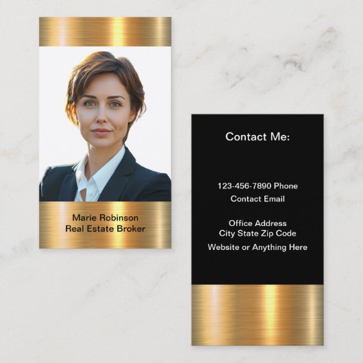 Classy Real Anwesen Broker Foto Business Cards Visitenkarte (Vorne/Hinten)