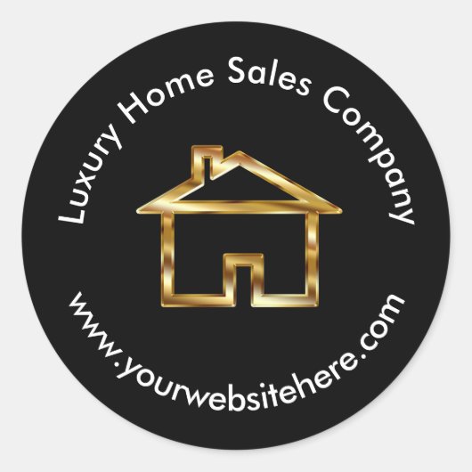 Classy Real Anwesen hinzufügen Runder Aufkleber (Vorderseite)