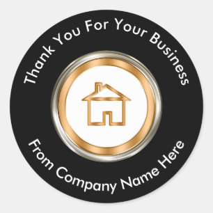 Classy Real Anwesen Vielen Dank Runder Aufkleber