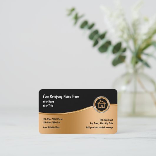 Classy Real Estate Theme Visitenkarte (Stehend Vorderseite)