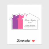 Classy Realtor Aufkleber Etikett Farbe Haus Form (Blatt)