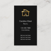 Classy Realtor Portrait Silk Style Business Cards Visitenkarte (Rückseite)