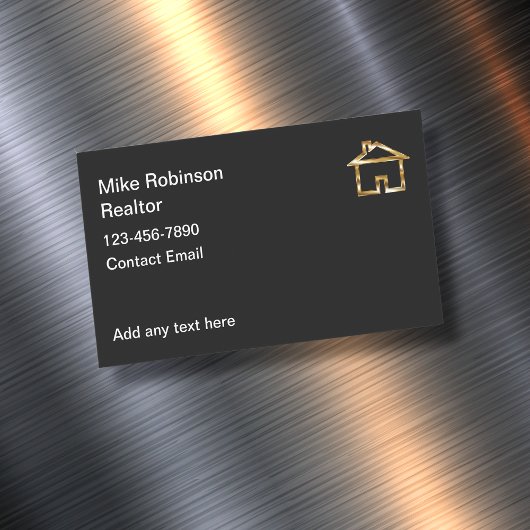 Classy Realtor Zuhause Sales Business Card Magnet