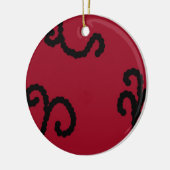 Classy Red and Black Beaded Swirl Keramik Ornament (Links)
