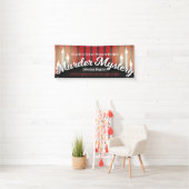 Classy Red and Black Murder Mystery Dinner Party Banner (Insitu)
