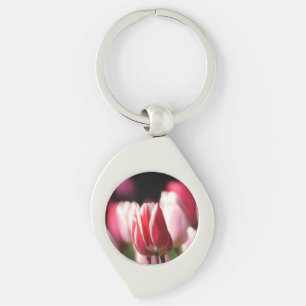 Classy Red and white Tulip Schlüsselanhänger