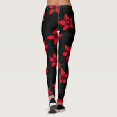 Classy Red Black Blume Leggings (Rückseite)