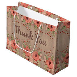 Classy Red Floral Vielen Dank für Ihr Geschenk Bag Große Geschenktüte