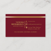 Classy Red & Gold Luxury Beruflich Notary Visitenkarte (Rückseite)