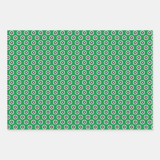Classy Red Green Blue & Schwarz-weiß Dot Pattern Geschenkpapier Set (Vorderseite 2)