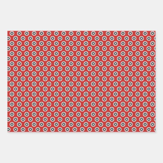 Classy Red Green Blue & Schwarz-weiß Dot Pattern Geschenkpapier Set (Vorderseite)