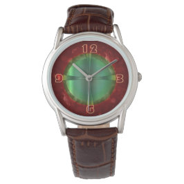 Classy Red Green Design >Men Leder Watche Armbanduhr