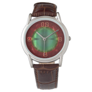 Classy Red Green Design >Men Leder Watche Armbanduhr